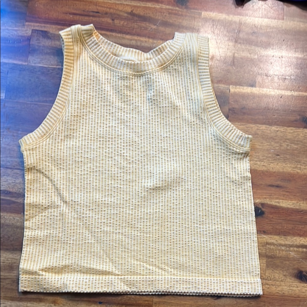Aura Golden Ribbed Knit Top